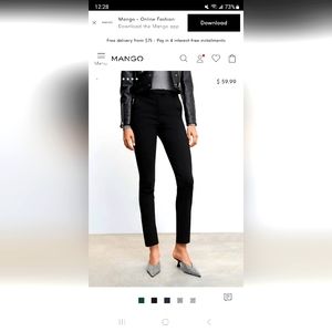 Xs slim fit side zipper Mango pants